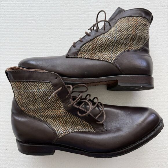 Allen Edmonds Other - Size 9.5 D -Allen Edmonds Shaker Heights Brown/Tan Tweed Leather Boots Mens 8725